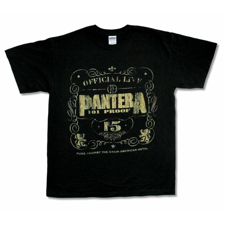 จัดส่งเสื้อยืดในประเทศไทย-เสื้อยืดผ้าฝ้ายพิมพ์ลายขายดี-pantera-101-proof-ha-แปลกใหม่0206053-เสื้อยืด-ผ้าฝ้ายแท้-ออกแบบดี-สําหรับผู้ชาย