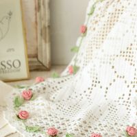 Susans Family DIY Crochet Kit for Beginners Victorian Style Rose Lace Flower Mat Material Package Crochet Blanket Kit