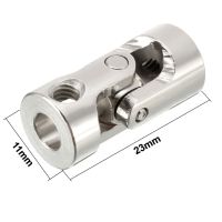 Uxcell Newest Rotatable Universal Joint 4-6mm Bore Stainless Steel Steering Shaft U Joint Coupler Coupling Connector 23x11mm