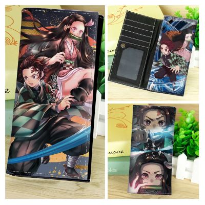 （Layor wallet） อนิเมะปราบปีศาจ Kimetsu No Yaiba กระเป๋าสตางค์หนังสังเคราะห์ Kamado Tanjiriou/kamado Nezuko กระเป๋าเงินสำหรับผู้ชายและผู้หญิง