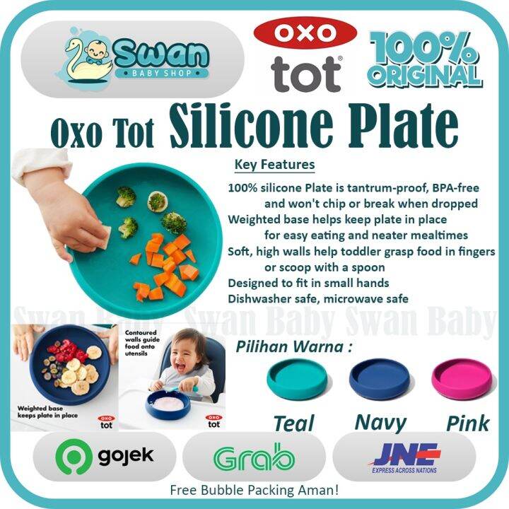  OXO Tot Silicone Plate Teal : Baby