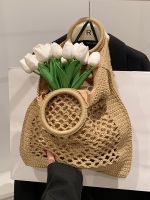 Hand-woven bags for women 2023 new fashion design explosive style tote bag womens large-capacity portable straw woven bag 【QYUE】