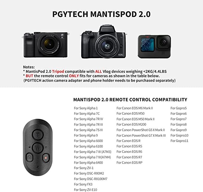 pgytech-mantispod-2-0-amp-remote-control-kit-for-sony-canon-gopro-p-gm-085-pgy-tect-ขาตั้งกล้อง-ประกันศูนย์-1-ปี