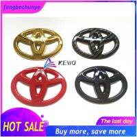 【 ร้อนแรง 】1Pc ABS Toyota พวงมาลัยโลโก้ Paste Type Hollow โลโก้คาร์บอนทอง Glossy RED Altis Yaris Rav4 Camry Wish VIOS