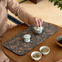 Spot parcel post New Chinese Zen Double-Sided Tea Mat Tablecloth Tea Cloth Dry Pour Dry Pour Insulated Table Runner Vintage Fabric Tea Ceremony Thickened