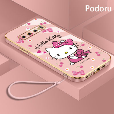 เคส Samsung S10เรียบง่ายสุดหรูชุบทองเคสโทรศัพท์ Hello Kitty เคสซิลิโคน TPU นิ่ม