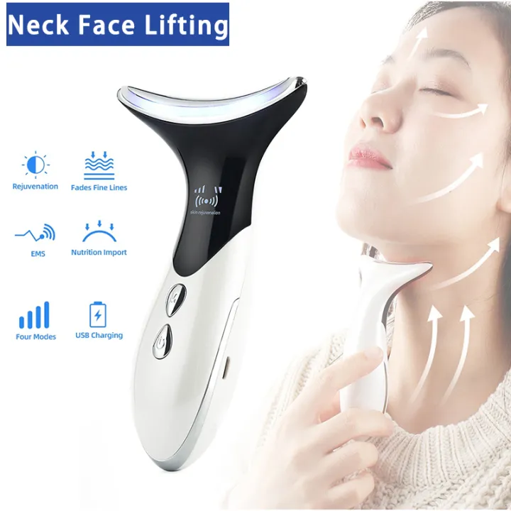 EMS Neck Beauty Device 3 Colors LED Photon Therapy skin careEMS lifting  neck face Skin Tighten Anti Wrinkle face massager | Lazada PH