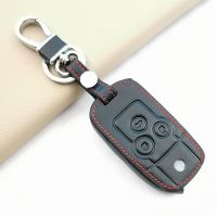 ↂ☁▧ For Honda CRV CR-V 2012 2013 HRV Jazz Accord Pilot Acura Spirior 3 Buttons Leather Car Key Cover Case Shell Holder Accessories