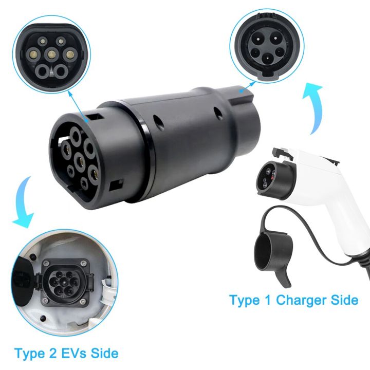 teschev-evse-ev-adaptor-1-phase-32a-sae-j1772-type-1-to-type-2-plug-ev-adapter-electric-cars-vehicle-charger-charging-connector