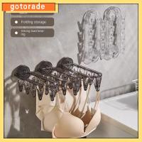 GOTORADE พับเก็บได้ ที่แขวนเก็บของแบบแขวนได้หลายแบบ พร้อมคลิปหนีบ ถ้วยดูดสูญญากาศ ราวแขวนเนคไท ของใหม่ พลาสติกทำจากพลาสติก ที่เก็บของในตู้เสื้อผ้า บ้านในบ้าน