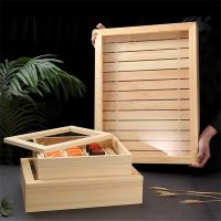 Japanese cuisine wooden sashimi Sushi box with lid fish salmon box wooden box beef plate box restaurant tableware food storage