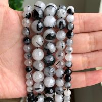 Wholesale AAA+ Natural Black Rutilated Quartz Stone Beads For jewelry Making DIY Necklace Bracelet 4/6/8/10/12 mm Strands 15 Mobile Accessories