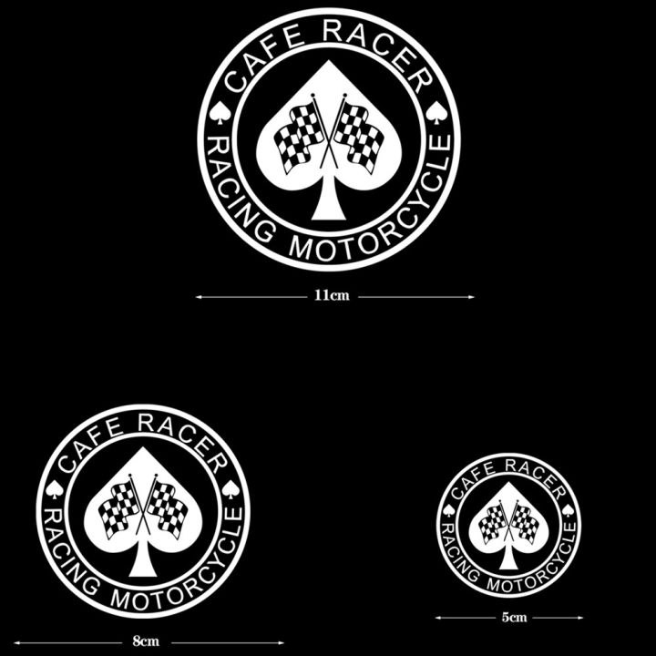 สติกเกอร์ติดมอเตอร์ไซค์คาเฟ่นักแข่งรถมอเตอร์ไซค์ย้อนยุคหมวกกันน็อคมอเตอร์ครอสแต่งรถย้อนยุคอุปกรณ์ดัดแปลงสำหรับนักขี่มอเตอร์ไซค์