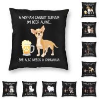 【LZ】 Pug Border Terrier Chihuahua And Wine Print Square Throw Pillow Case Home Decor Pillowcover Dog Lover Cushion Cover for Sofa Car