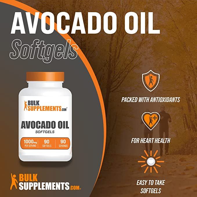 ผลิตภัณฑ์เสริมอาหาร-น้ำมันอะโวคาโด-avocado-oil-1000-mg-90-softgels-bulksupplements-com