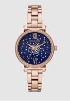 นาฬิกาข้อมือผู้หญิง MICHAEL KORS Sofie Blue Dial Rose Gold Stainless Steel Ladies Watch MK3971