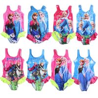 [COD] Foreign trade swimsuit ELSA girl baby cartoon sleeveless triangle