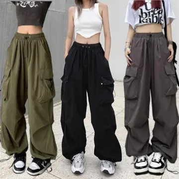 4099US  Cargo Pants Women Pants Dance Hiphop Trousers Overalls Multi  pocket Trousers Free Shipping 4 Color  Khaki cargo pants Cargo pants  women Fashion pants
