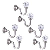 3 Pair Retro Crystal Glass Curtain Holdback Wall Tie Back Hook Hanger Holder Drawer Handle Curtain Accessories Hanger