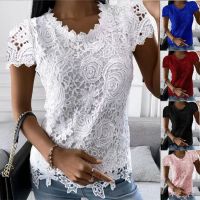 【JH】 station 2022 summer new womens European and cross-border foreign trade lace short-sleeved top