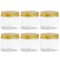 6Pcs Plastic Jar with Lid, Transparent Jar with Lid, Plastic Mason Jar, Cosmetic Storage Container, Slime Storage Jar