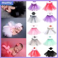 MUMU 1Set สาว เสื้อผ้า อุปกรณ์ประกอบฉากการถ่ายภาพ จับคู่ กระโปรง Tutu สำหรับเด็ก ที่คาดผม ชุดทารกแรกเกิด ที่คาดผมเด็ก