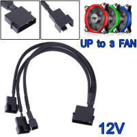 สายแปลงไฟ Power IDE ไปเป็นสายจ่ายไฟให้พัดลม (แบบ3 หรือ 4Pin) 3 เส้น 33cm 4pin IDE Molex to 3-Port 3Pin/4Pin Cooler Cooling Fan Splitter for PC