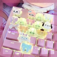 DIY Transparent Keycaps Anime Features Keys for Mechanical Keyboard