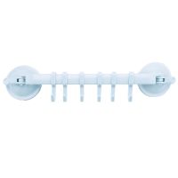 Lock Type Suction Cup 6 Hook Kitchen Toilet Bathroom Wall Row Hook Nail Free No Mark Multi-Purpose Six Hook