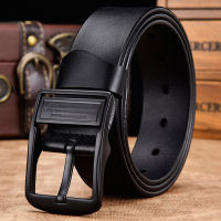 [LFMB]Cow Genuine Leather Luxury Strap Male Belts for Men New Large Plus Size100-160cm Vintage Pin Buckle Men Belt High Quality