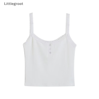 Littlegroot เสื้อสายเดี่ยวลูกไม้ปะต่อสำหรับผู้หญิง,เสื้อสายเดี่ยวแขนกุดสีทึบเซ็กซี่เสื้อกล้ามเข้ารูปสำหรับฤดูร้อน2023