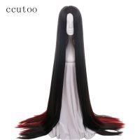 ccutoo 150cm Land of the Lustrous Bort 59" Super Long Straight Black Red Synthetic Hair Central Parting Cosplay Wig For Party Wig  Hair Extensions Pad