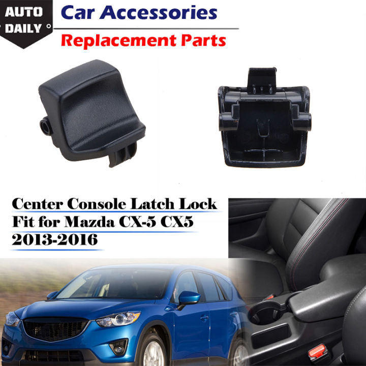 1pc Black Car Central Console Latch Lock Armrest Storage Lid Switch Button  Fit For Mazda CX-5 CX5 2013-2016 KA0G-64-45YA-02