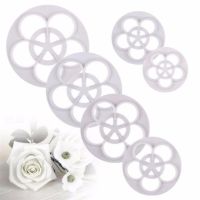 6PCS/SET Rose Flower Sugarcraft Cookie Cutter Mold Fondant Cake Decorating Biscuit Stamp Gum Paste Cutter Baking Tools