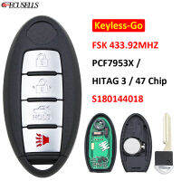 3+14 Button Keyless-go Remote Smart Car Key FSK 433.92Mhz PCF7953X HITAG 3 47 Chip For Nissan Altima 2013 - 2015 S8