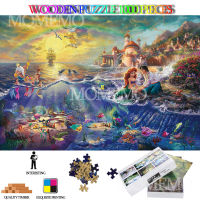 Little Mermaid Adults 1000 Pieces Wooden Puzzle Cartoon Anime Wooden Jigsaw Puzzels High Definition DIY Assembly Puzzle Toys Gif