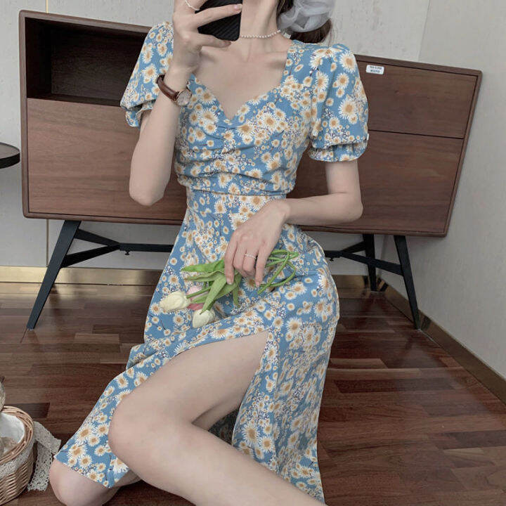 Missliu Fashion Skirt for Women 2023 New Split Hollow Cheongsam French