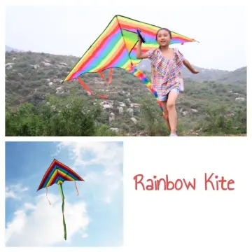 New Rainbow Parafoil Kite With Tails Soft Kite Flying Toys Give