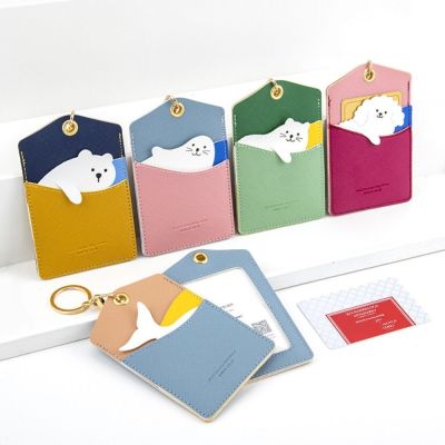 hot！【DT】✒✧❦  Cartoon Card Holder Leather Keyring Holders Keychain ID Protection Cover Pendant