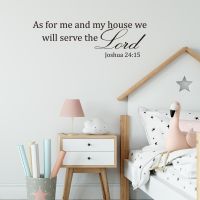 [COD] dx274-w English as for me wall stickers Bible quotes living room bedroom background decoration