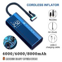 12V Portable 8000mAh Car Air Compressor Wireless for Motorcycles Bicycle Tyre Inflator Digital Mini Auto Inflatable Air Pump Air Compressors  Inflator