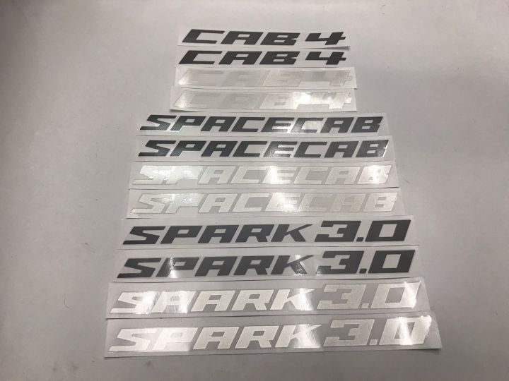 สติ๊กเกอร์แบบดั้งเดิม-คำว่า-spark3-0-cab4-spacecab-ติดรถ-แต่งรถ-isuzu-blue-power-อีซูซุ-sticker