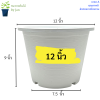 กระถางต้นไม้ 12 นิ้ว สีขาว จานรองสีขาว 12 นิ้ว กระถางพลาสติก กระถางบอนสี กระถางแคนตัส สีขาว 12 นิ้ว จานรองสีขาว 12 นิ้ว กระถางสวย คุณภาพดี