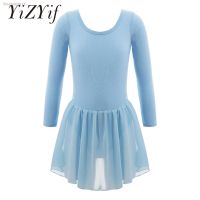 ♧☄ Girls Ballet Leotard Dance Dress Gymnastics Leotard Long Sleeve Kids Competition Training Wear Ballerina Fairy Party Dancewear