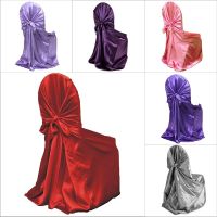 Modern Satin fabric Chair Cover Big size long back Europe style seat Chair Covers for Restaurant Hotel Wedding Party Banquet