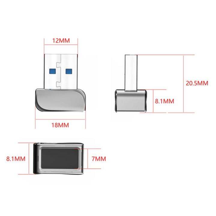 โมดูลปลดล็อคลายนิ้วมือ-usb-โลหะผสมสังกะสีเครื่องสแกนล็อกปลดล็อกขนาดเล็กปลอดภัยหลายภาษาใช้งานสะดวกพกพาได้สำหรับแล็ปท็อปพีซี