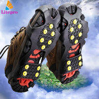 1คู่รองเท้ากลางแจ้งครอบคลุม10สตั๊ด Anti-Slip สวมใส่ Mountaineering Snow Shoe Spikes Ice Grips Cleats