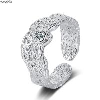 Fanqieliu 925 Silver Needle Crystal Zircon Jewelry Irregular Edges Adjustable Ring For Women Fashion New FQL23203