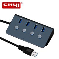 CHYI USB3.0 HUB Adapter For Laptop PC High Speed USB 3.0 Hub External 4 Ports Adapter Splitter USB Expander Computer Accessories USB Hubs