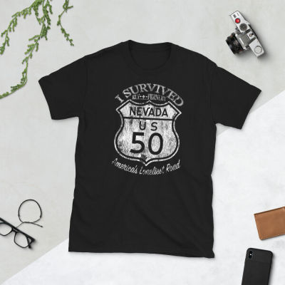 I Survived Nevada Us Highway 50 Americas Loneliest Road Trip Tshirt Usa Hwy